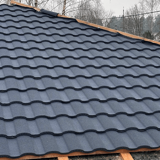 Модульная металлочерепица с каменным покрытием Top Dach Lux Roman